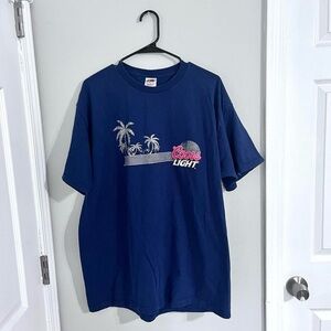 Fruit Of The Loom Corona Light Beer Men’s Navy Graphic Tee